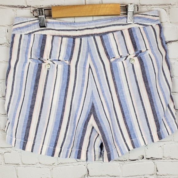 Artisan NY Linen Striped Shorts 6 - Picture 6 of 9